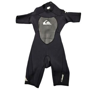 Quiksilver Shorty Springsuit Wetsuit‎ Mens Small S/48 Back Zip Black Neoprene